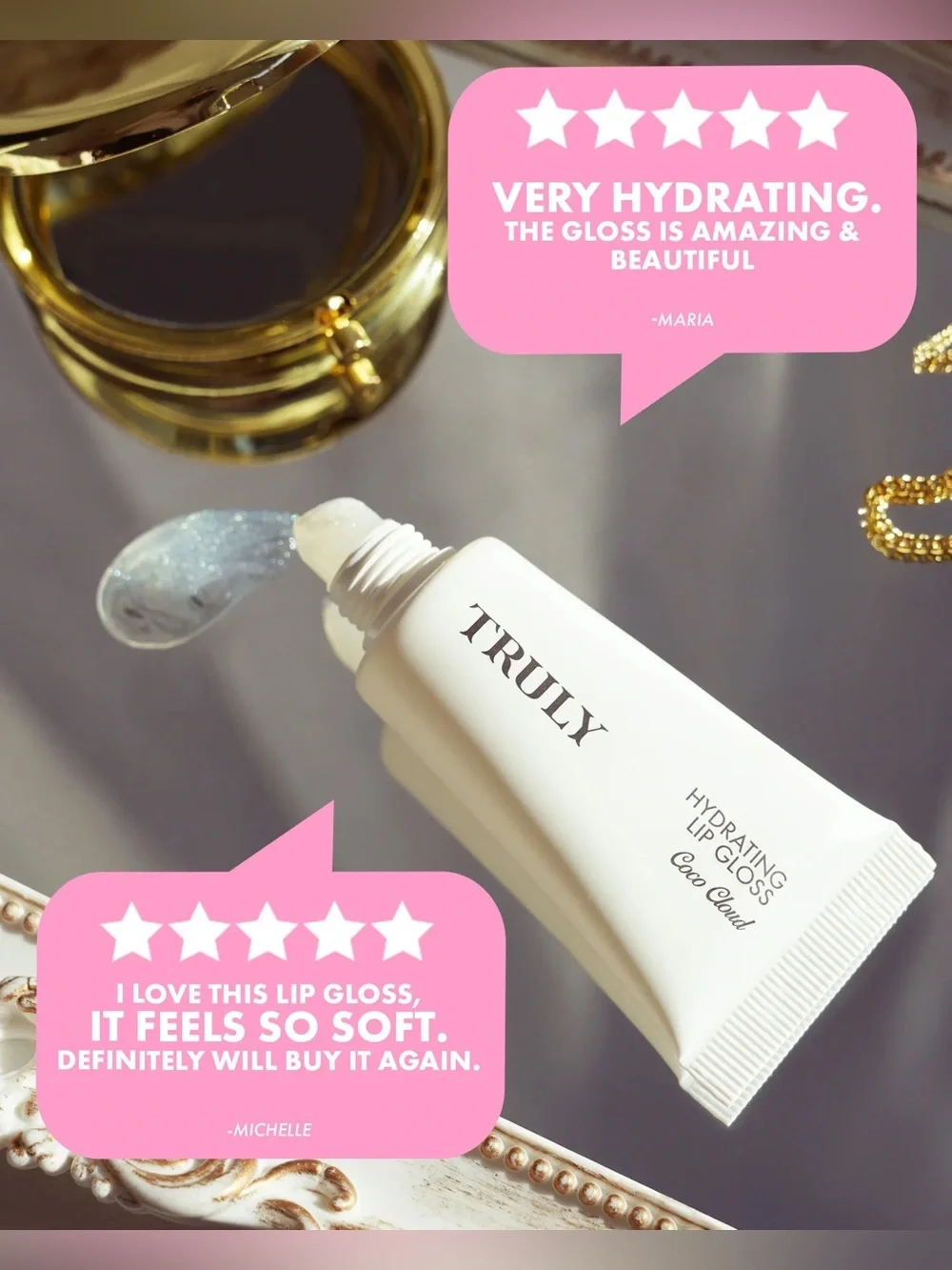 TRULY Hydrating Lip Gloss - Coco Cloud NIB - Picture 5 of 9